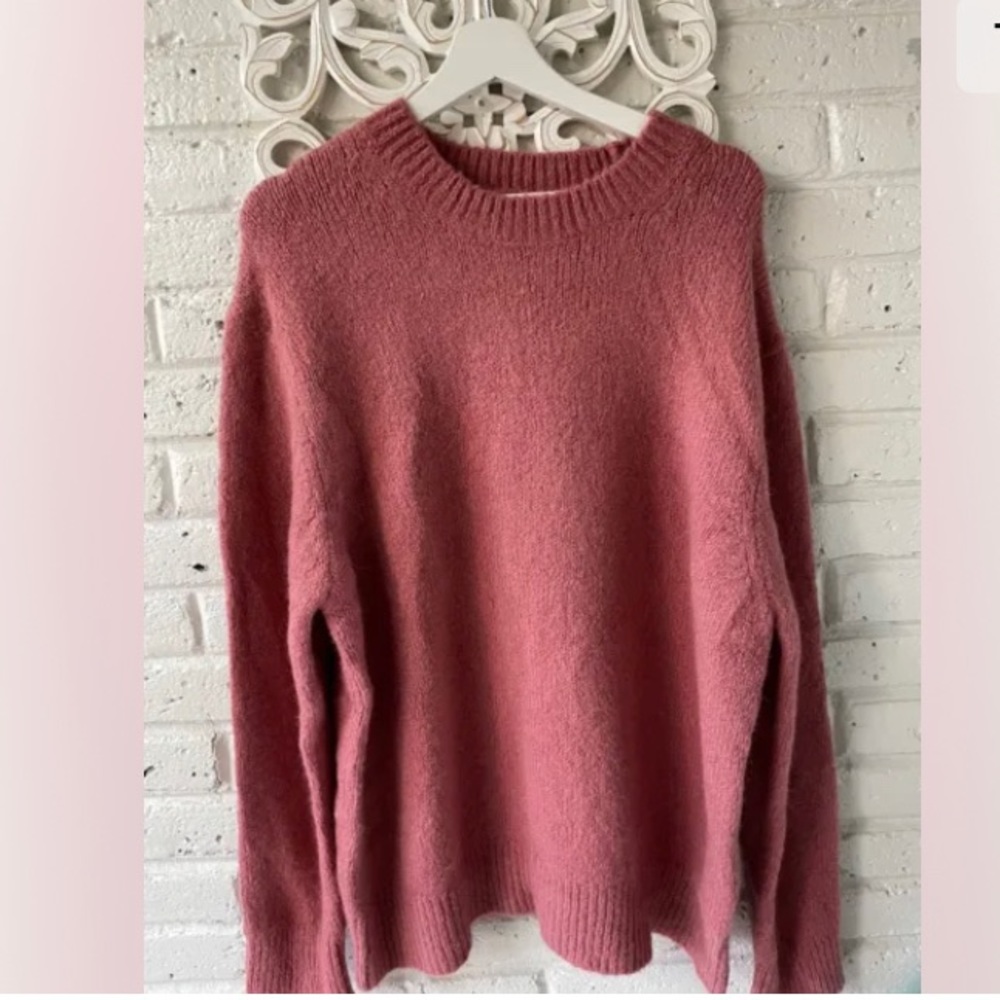 All Saints Size XL Ridden Crew Wool Blend Jumper Sweater Pink
